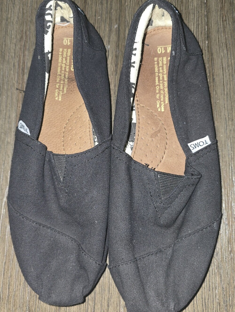 Tom's Sz. 10 Mens Black Classic Alpontage Canvas Shoes